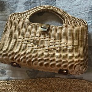 Vintage basket clutch handbag
